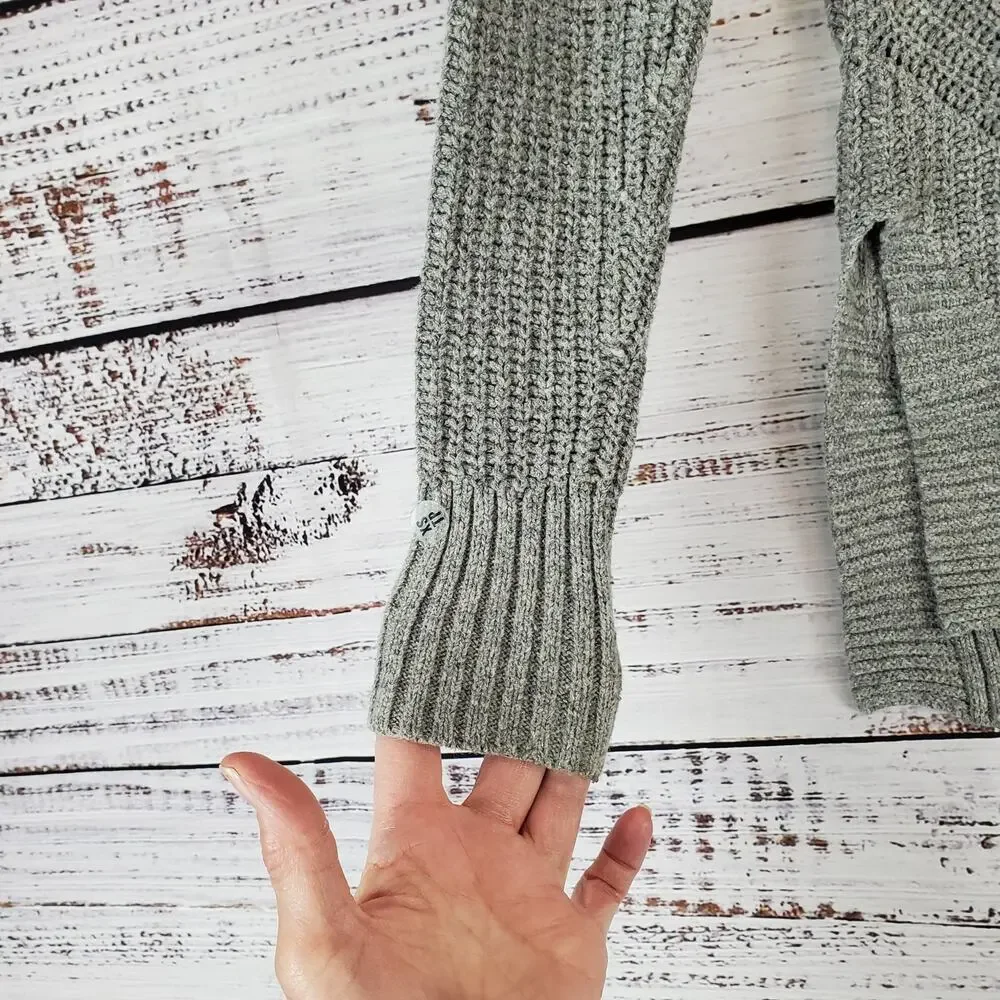 Toms Gray Ribbed Knit Gray Sweater Size XS Cotton Wool Blend Gorpcore Pullover